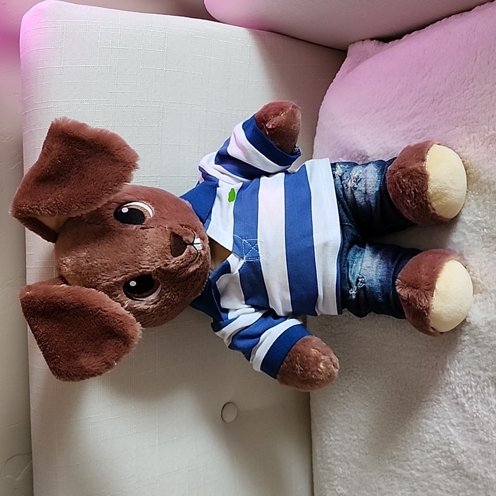 Build-A-Bear Bunny w/Jeans & Polo Outfit